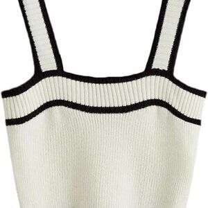 SweatyRocks Women's Sleeveless Ribbed Knit Spaghetti Strap Crop Cami Tank Top Cr
